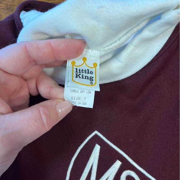 Vintage Little Kings girls MSU maroon white 2 pc cheerleader outfit dress size 7 - Picture 3 of 9